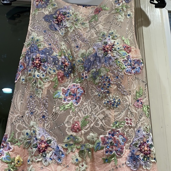 Colette by MonCheri hi and low beaded lace gown - Picture 9 of 11